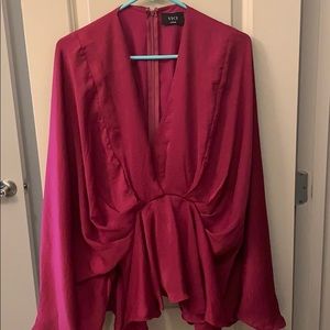 Vici Magenta Satin Blouse
